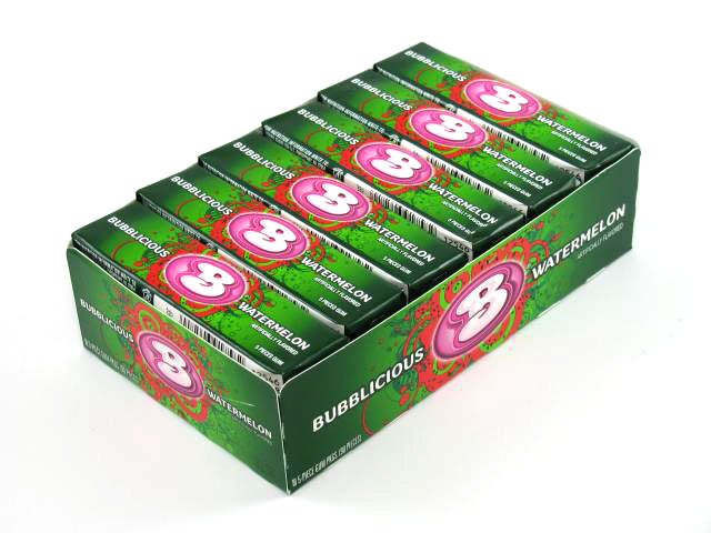 Bubblicious Bubble Gum - Watermelon - Box of 18