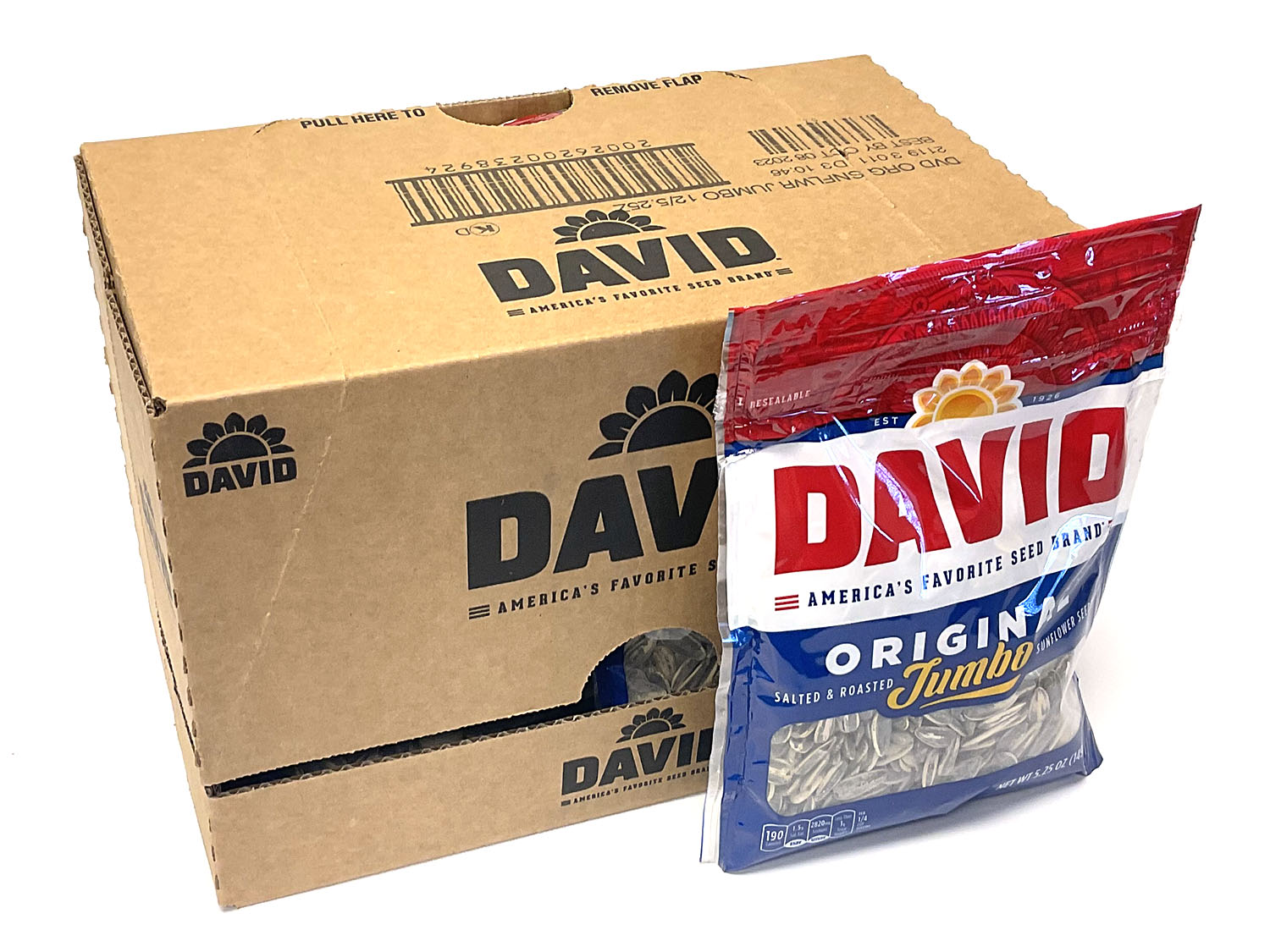 David Sunflower Seeds - Original - 5.25 oz bag - box of 12