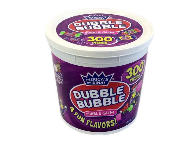 Dubble Bubble assorted flavors - 300 piece tub