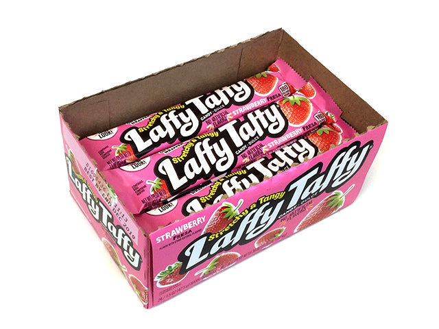Laffy Taffy 1.5 oz Strawberry Bar - box of 24 - open