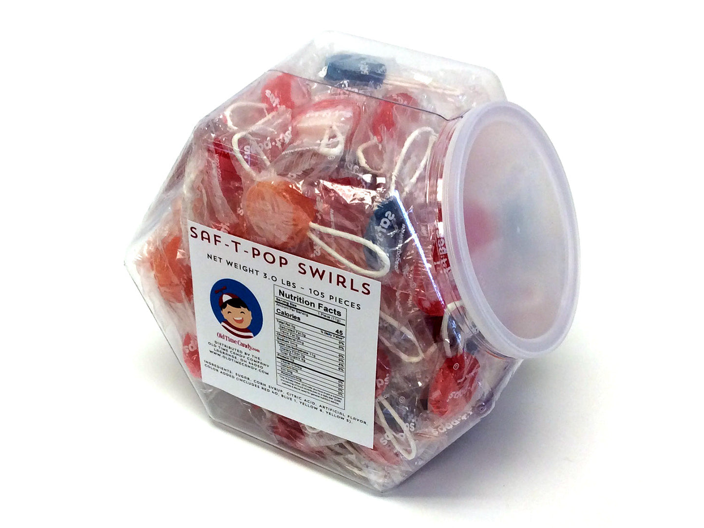 Saf-T-Pops Swirls - 3 lb Plastic Tub (105 ct)