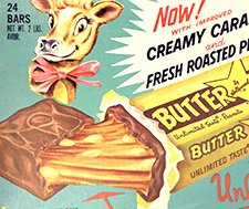 Vintage Butter Nut candy bar box detail