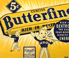 Vintage Butterfinger candy box detail