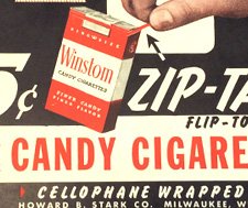 Vintage Candy Cigarettes box detail