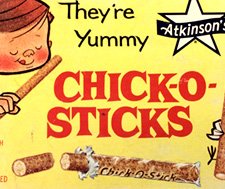 Vintage Chick-O-Sticks box detail