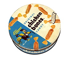 Vintage Chicken Bones Candy tin