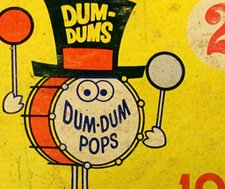 Vintage Dum Dum Pops box detail