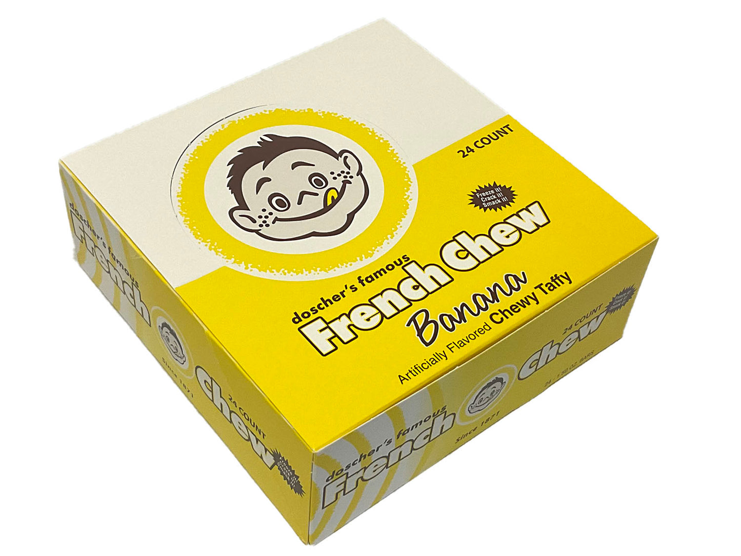 French Chew Taffy - 1.62 oz bar - banana - box of 24