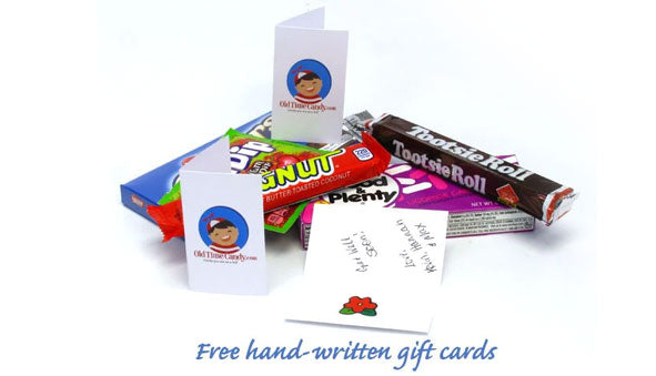 Candy bars with hand-written gift cards