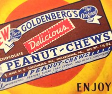 Vintage Goldenberg's Peanut Chews box detail