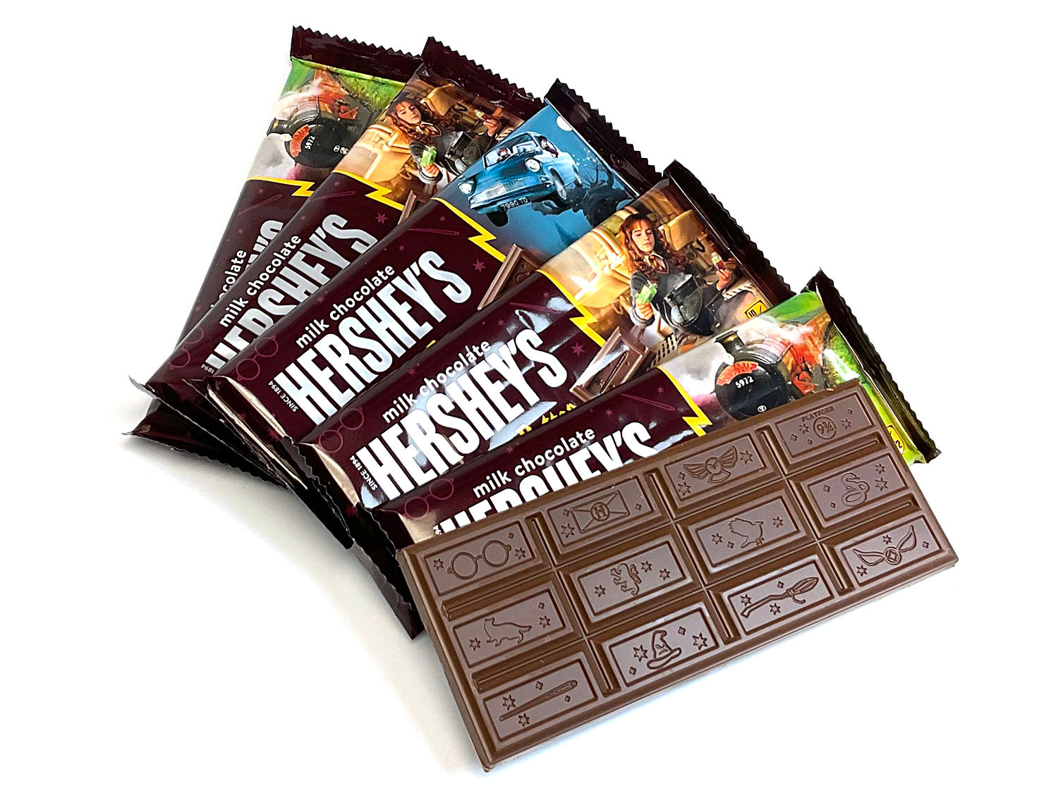 Hershey's Milk Chocolate Bars - Harry Potter - 1.55 oz bar 6-pack open