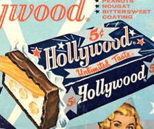 Vintage Hollywood candy bar box detail