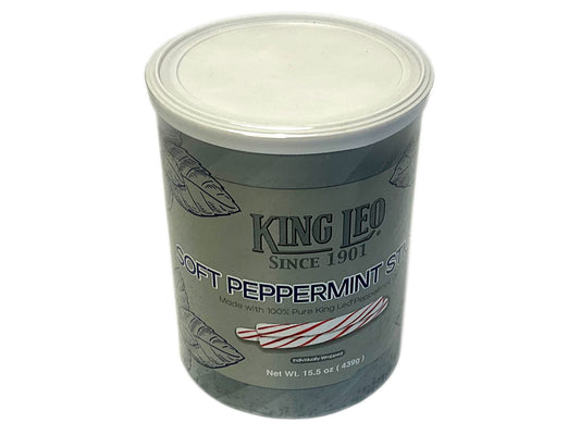 King Leo Soft Peppermint Sticks - 15.5 oz silver canister
