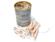 King Leo Soft Peppermint Sticks - 15.5 oz silver canister open