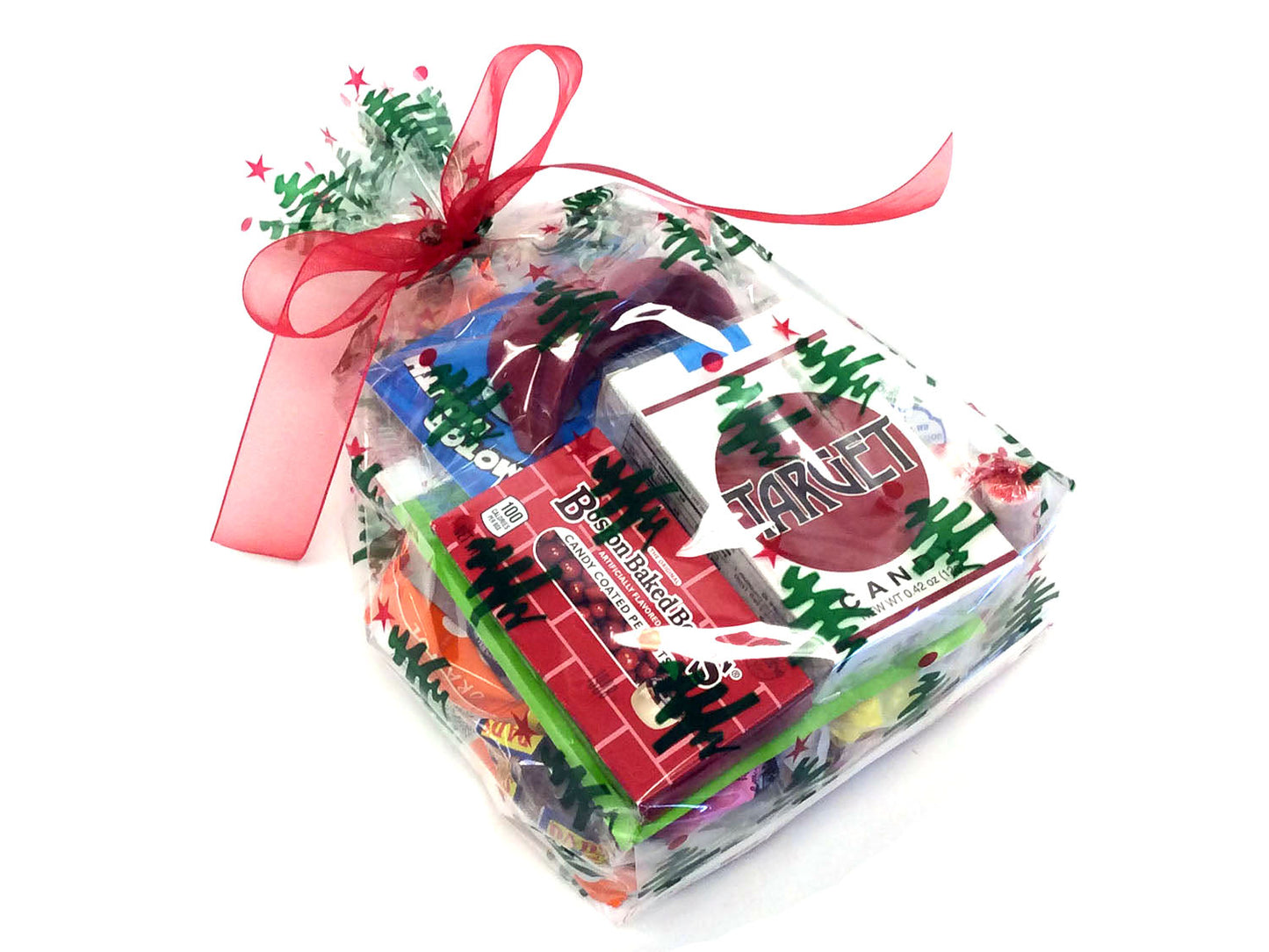 Party Favor Bag with candy - Green Christmas Trees