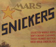 Vintage Snickers box detail