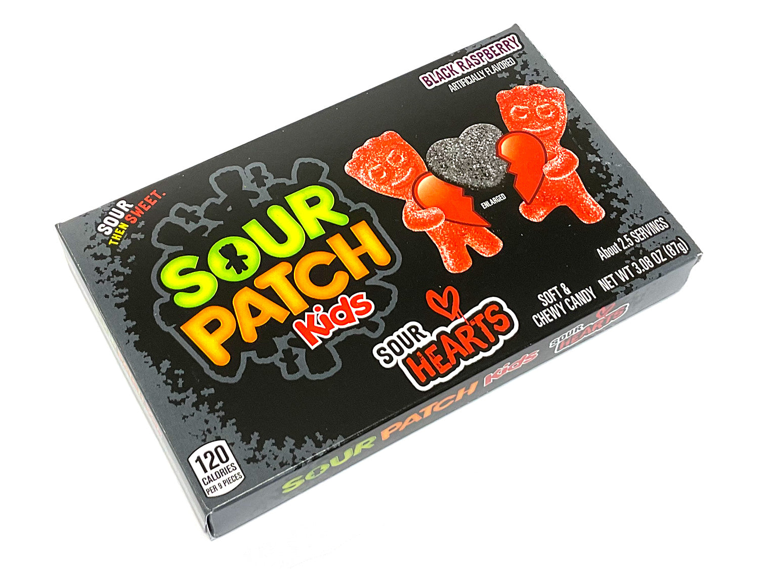 Sour Patch Kids - Black Raspberry Hearts - 3.08 oz theater box