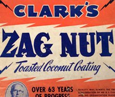 Vintage Zag Nut candy bar box detail