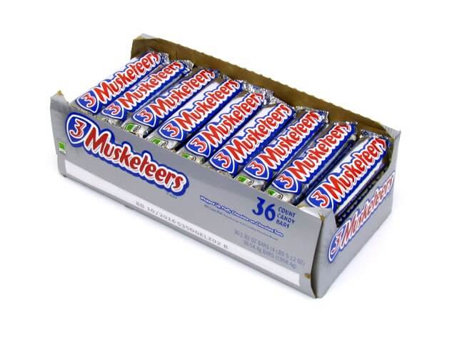 3 Musketeers - 1.92 oz bar - box of 36 - open