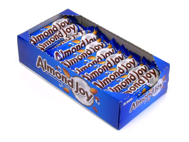 Almond Joy - 1.61 oz bar - box of 36 - open