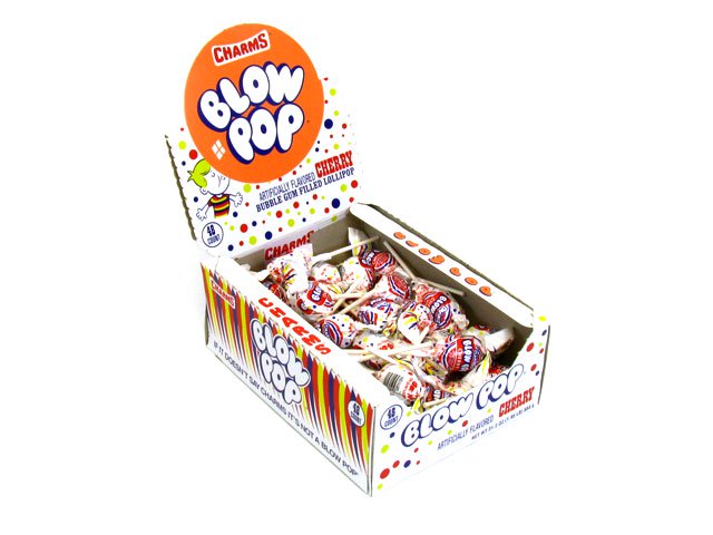 Blow Pops - cherry - box of 48 - open