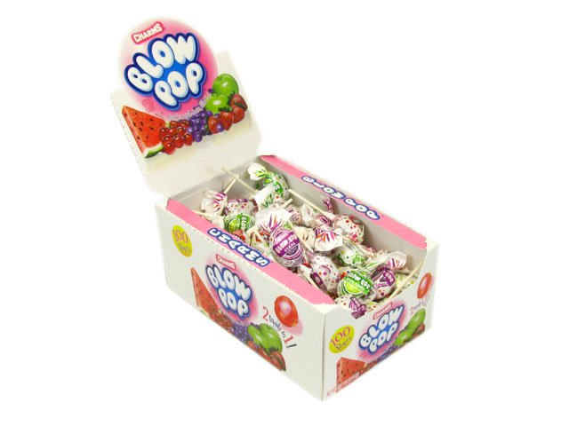 Blow Pops - assorted flavors - box of 100 - open