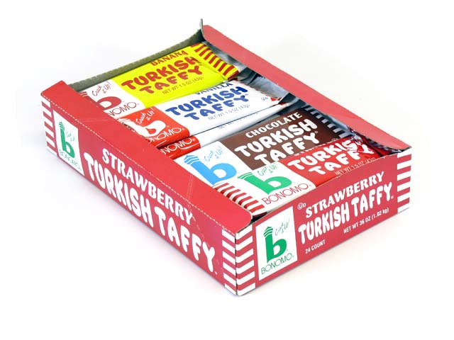 Bonomo's Turkish Taffy - 1.5 oz assorted bars - box of 24