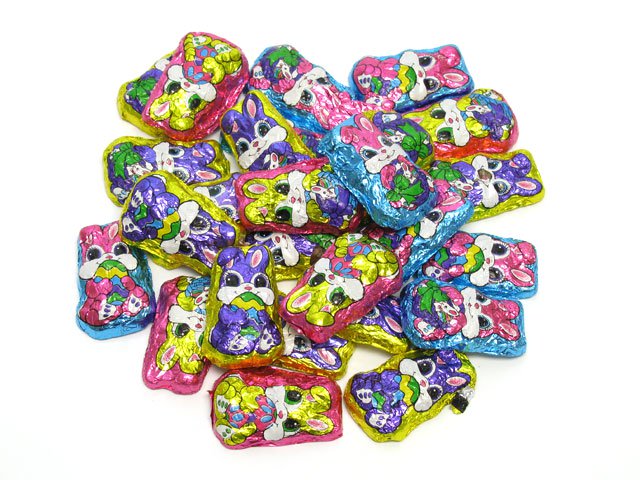 Chocolate Bunnyettes in Easter Foil - bulk 2 lb bag