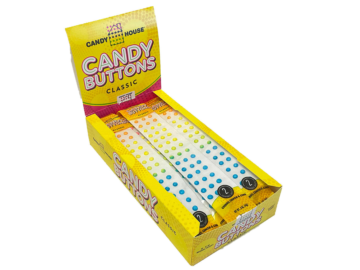 Candy Buttons - 2-piece pkg - box of 24 open