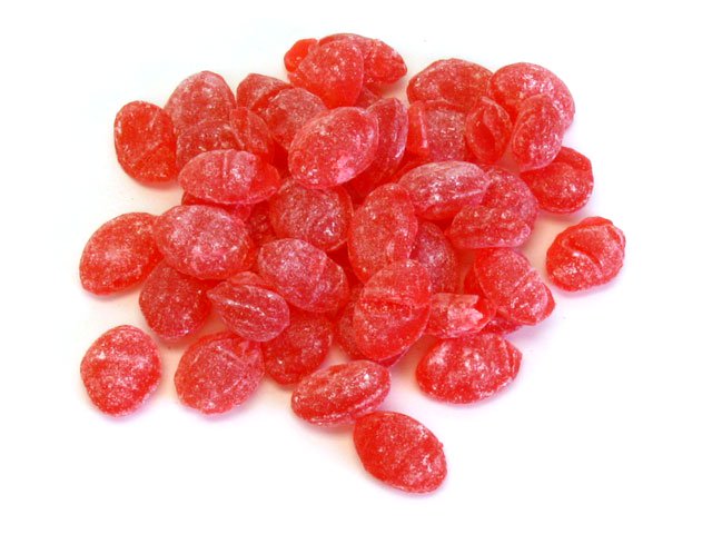 Candy Drops - cherry - 6 oz bag - open