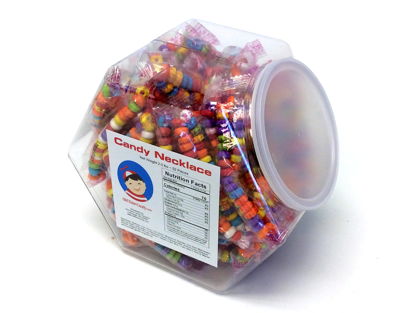 Candy Necklace - wrapped - plastic tub of 52
