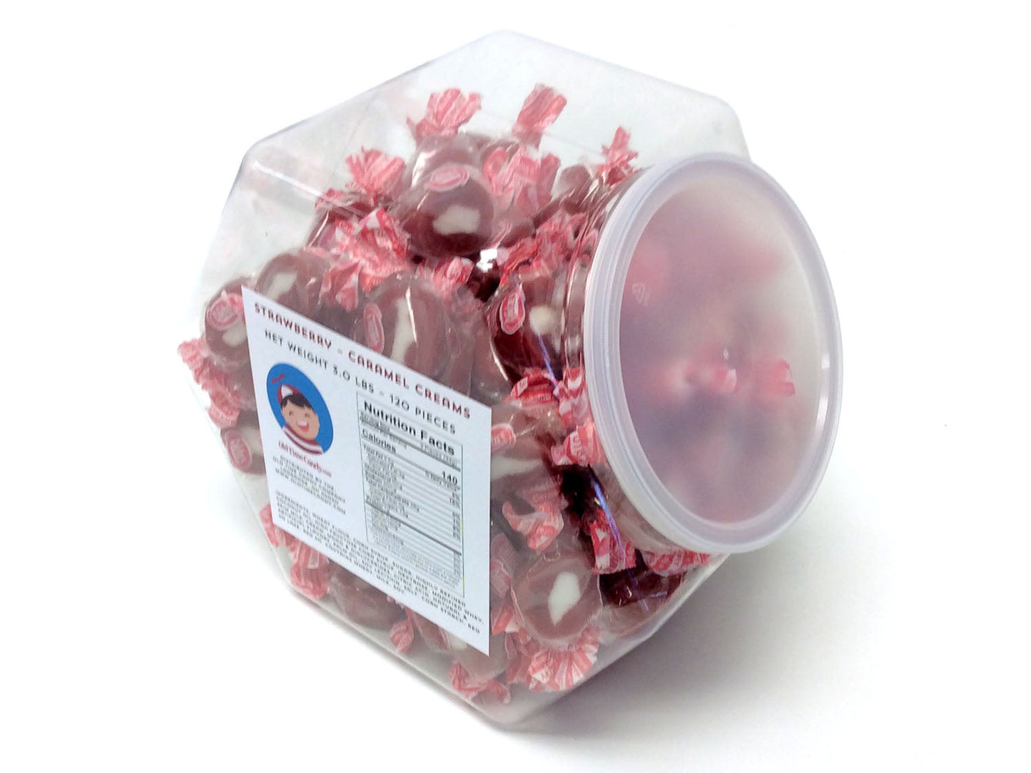 Caramel Creams - Strawberry - 3 lb Plastic Tub