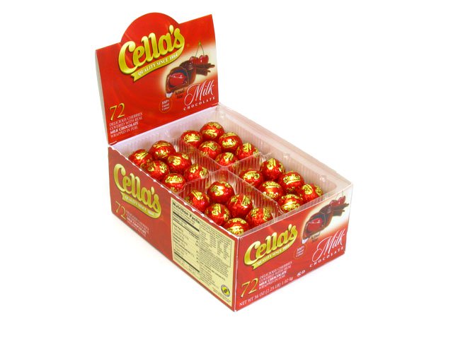 Cella's Milk Chocolate Covered Cherries - box of 72 - open