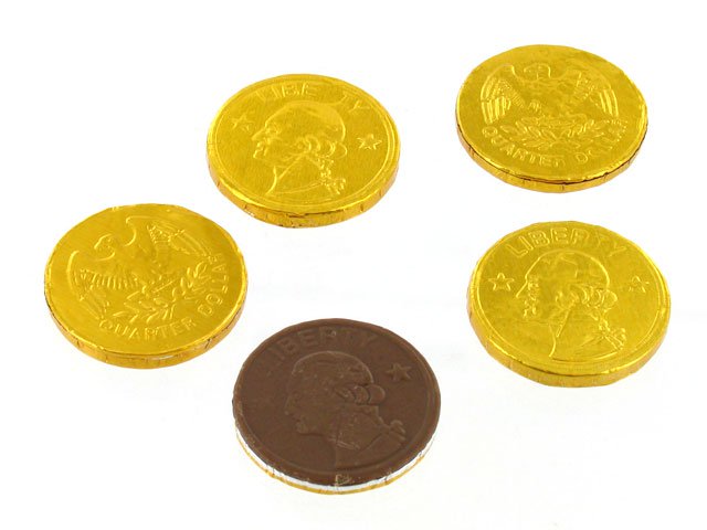 Chocolate Gold Coins - US Quarter - 1 piece