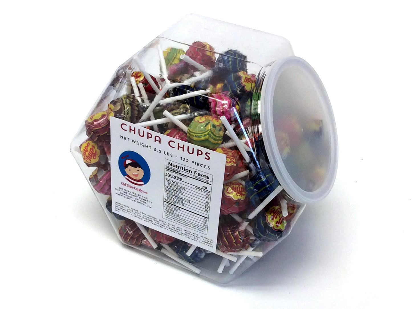 Chupa Chups Classic Lollipops - 3.5 lb Plastic Tub (122 ct)