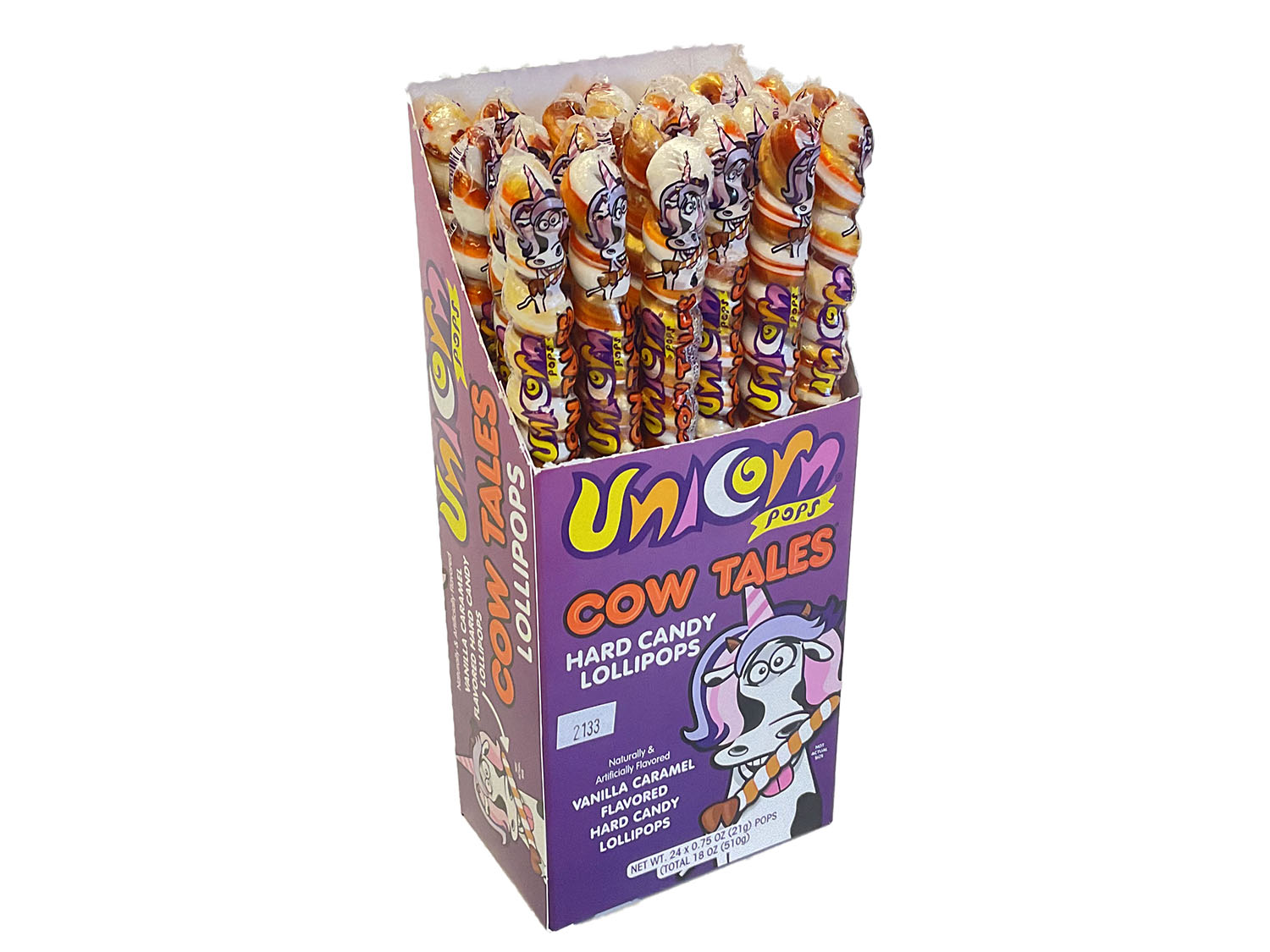 Unicorn Pops - Cow Tales 9.5 inch (0.75 oz) - box of 24 open