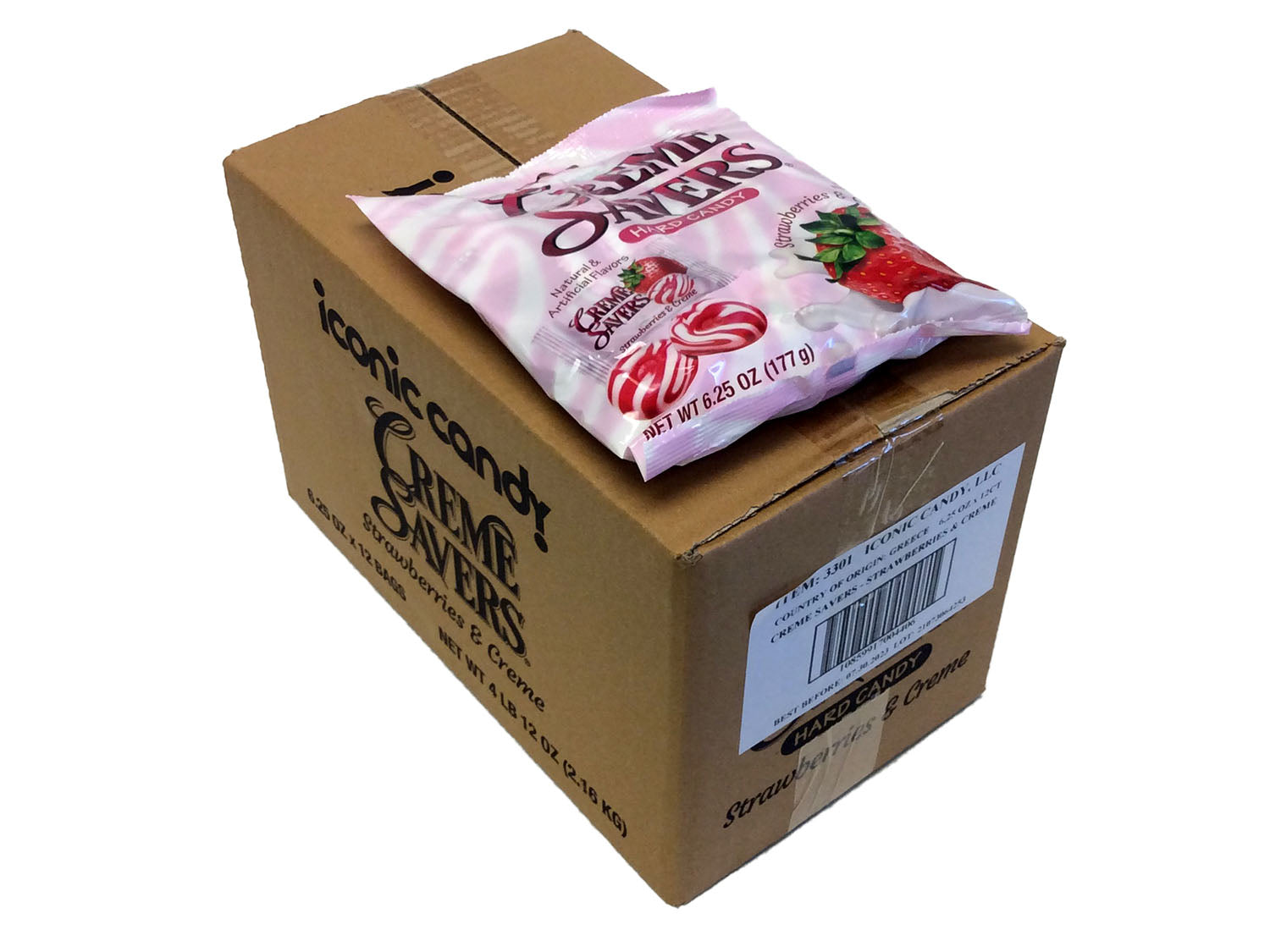 Creme Savers - Strawberries & Creme - 6.25 oz bag - box of 12