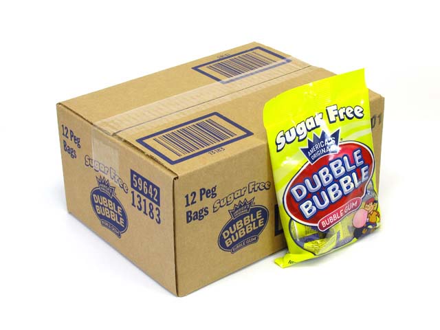 Dubble Bubble Gum - sugar-free - 3.25 oz bag - case of 12