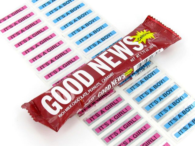 Good News Bar - 1.75 oz bar - It's a girl/boy stickers