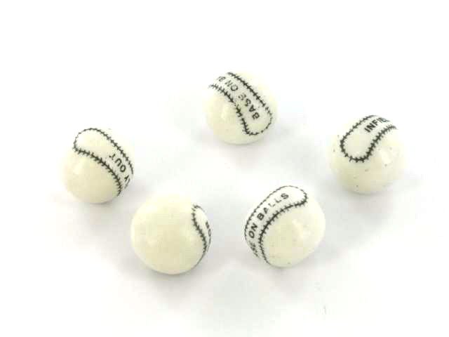 Gumballs - White Home Run Baseballs shown unwrapped for clarity.