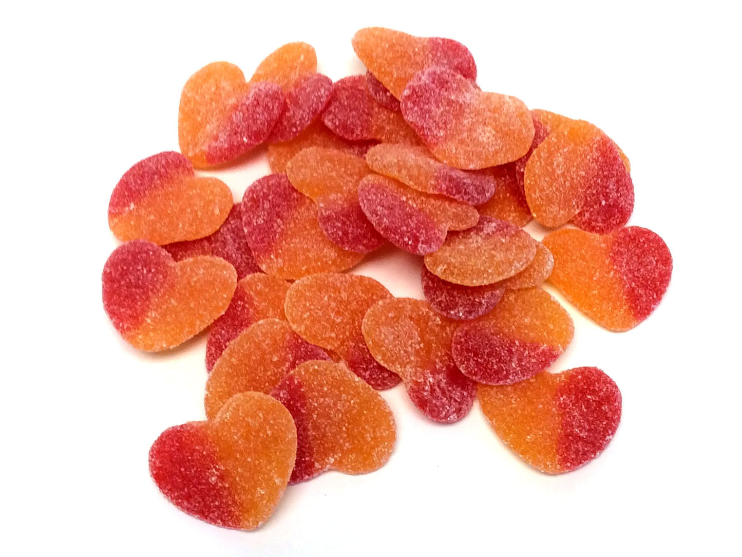 Gummi Peach Hearts - bulk 2 lb bag