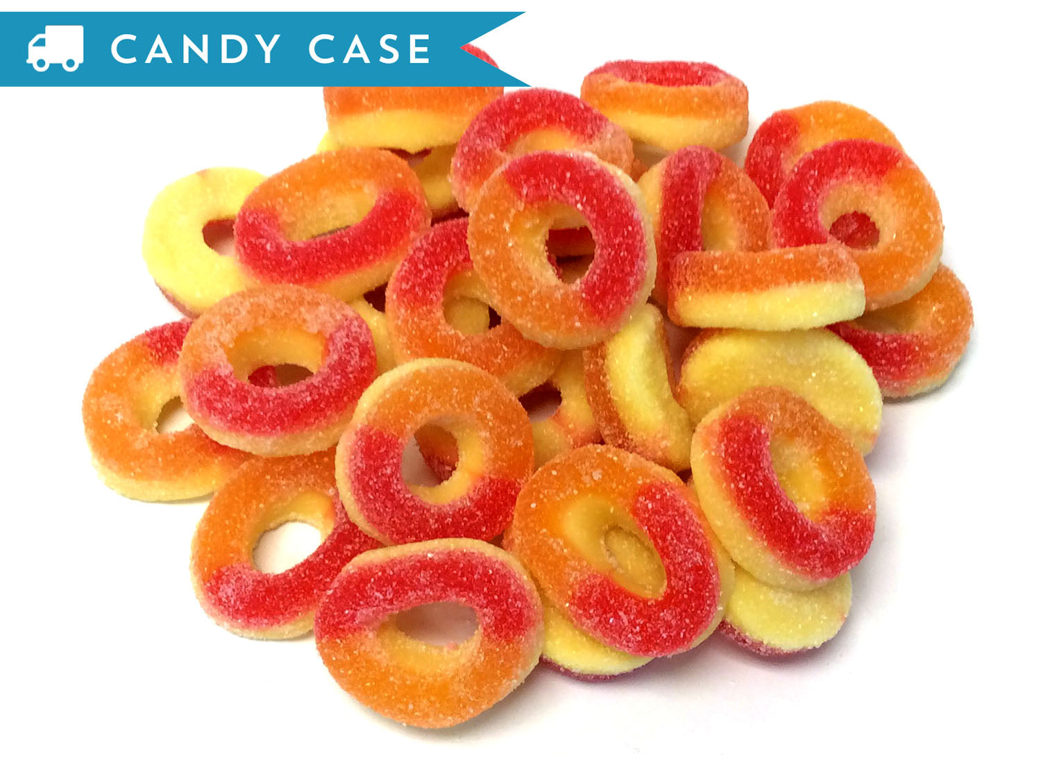 Gummi Peach Rings - bulk 20 lb case