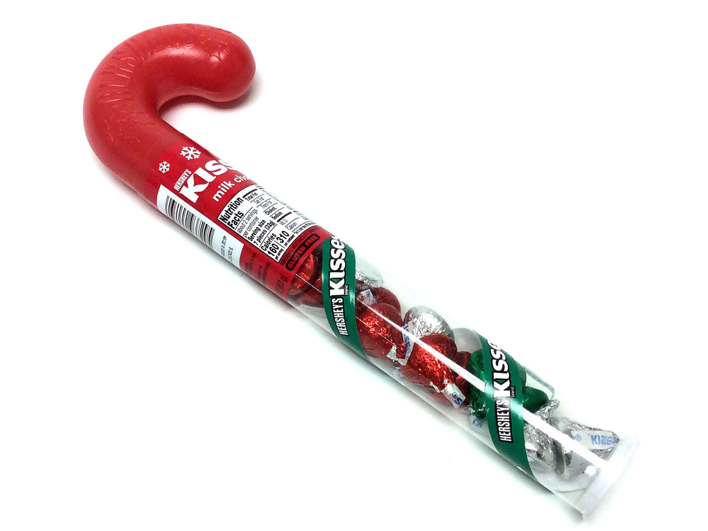 Candy Cane with Hershey's Christmas Kisses - 2.24 oz  11 inch