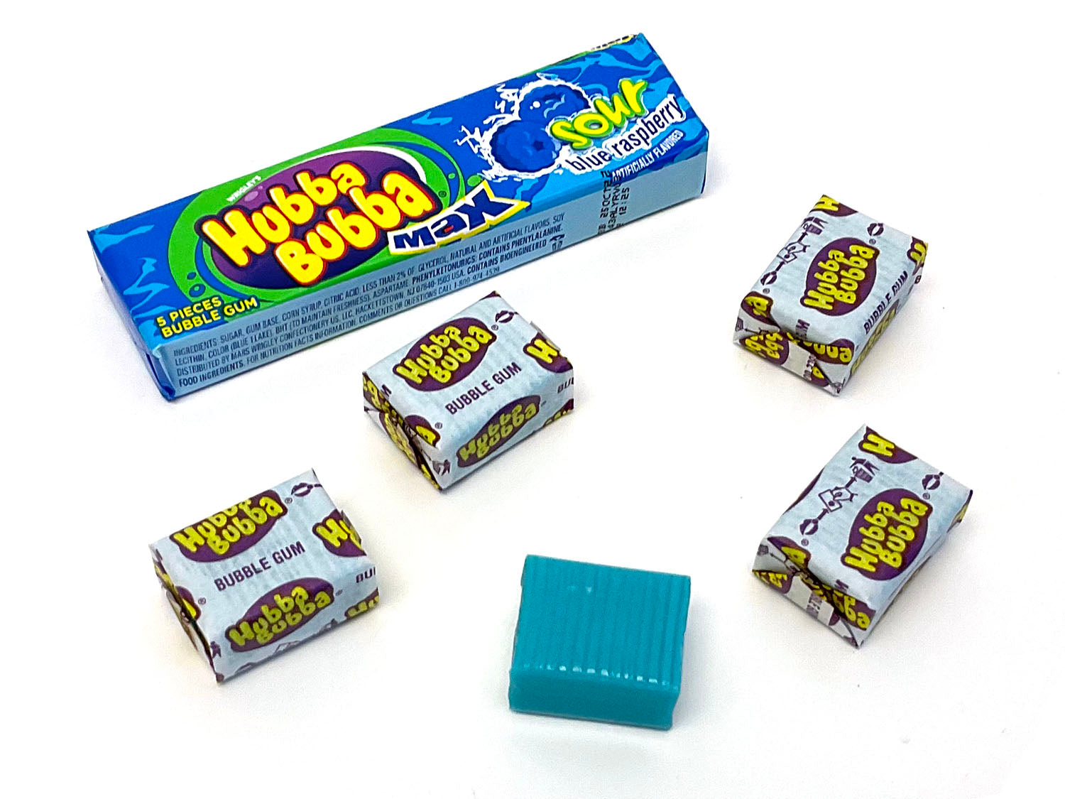 Hubba Bubba Bubble Gum - Sour Blue Raspberry with extras