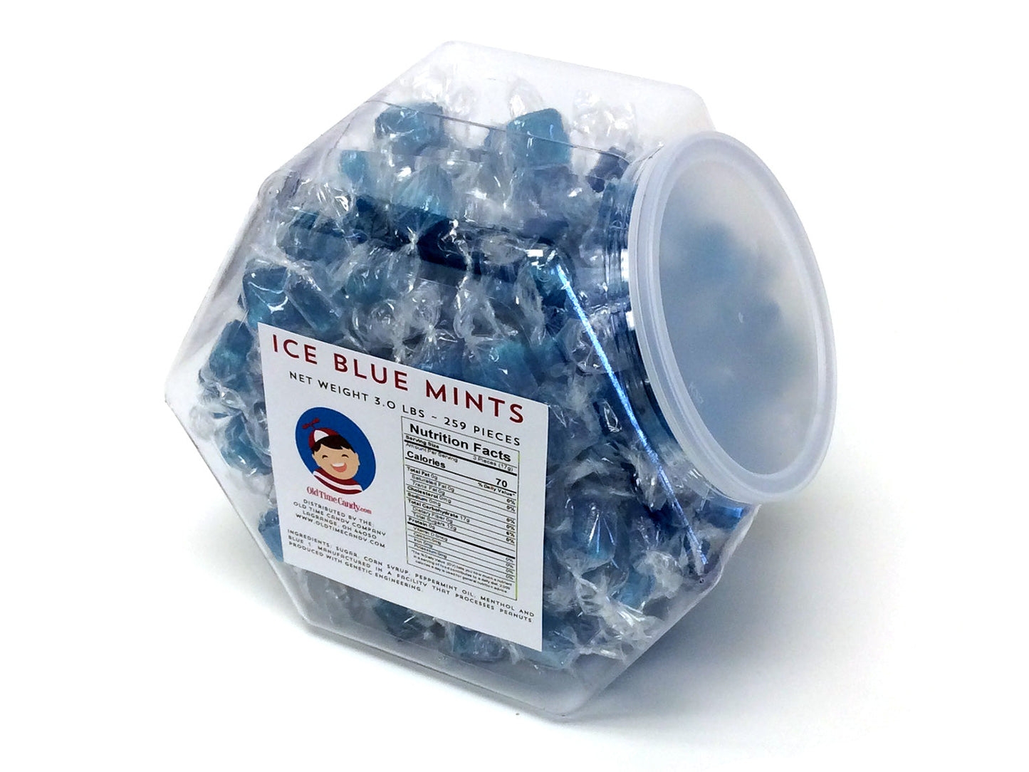 Ice Blue Mint Squares - 3 lb Plastic Tub (259 ct)