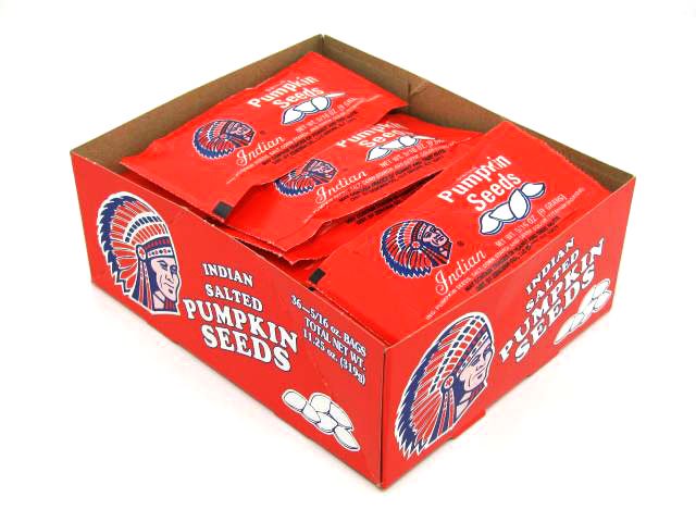 Indian Brand Pumpkin Seeds - 0.3 oz bag - box of 36