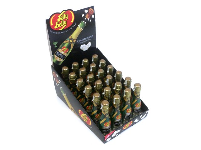 Jelly Belly Champagne Bottles - 1.5 oz - box of 24 open