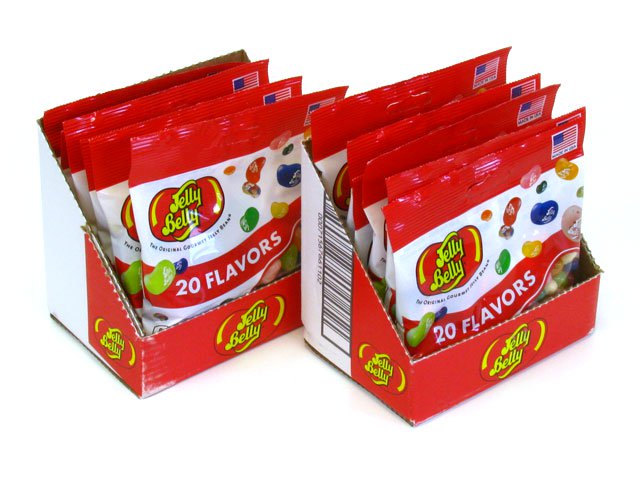 Jelly Belly 3.5 oz bag of 20 flavors open