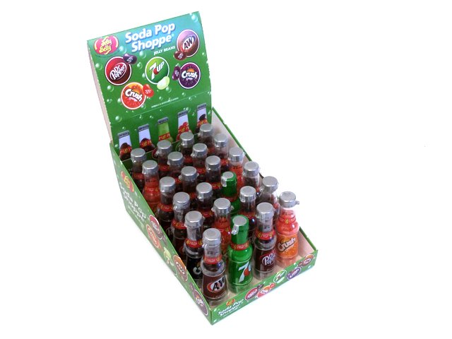 Jelly Belly Soda Pop Bottles - 1.5 oz - box of 24 - open