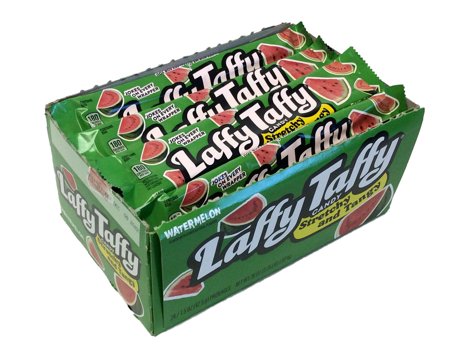 Laffy Taffy 1.5 oz Watermelon Bar - box of 24 - open